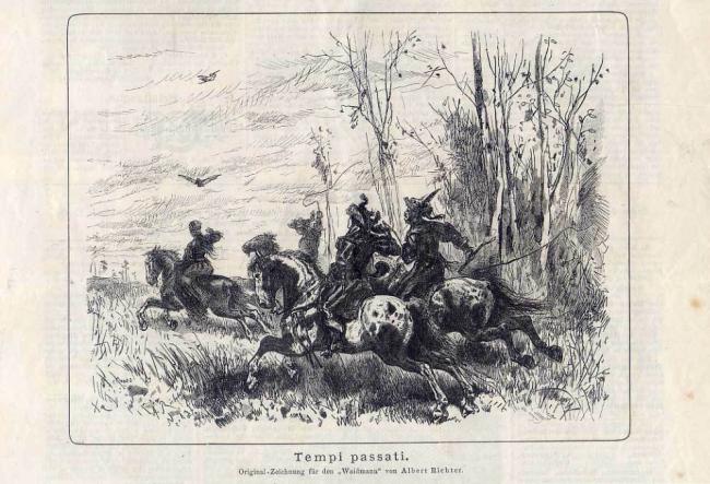 Falconry (Tempi passati) - by Albert Richter (1845-1898)